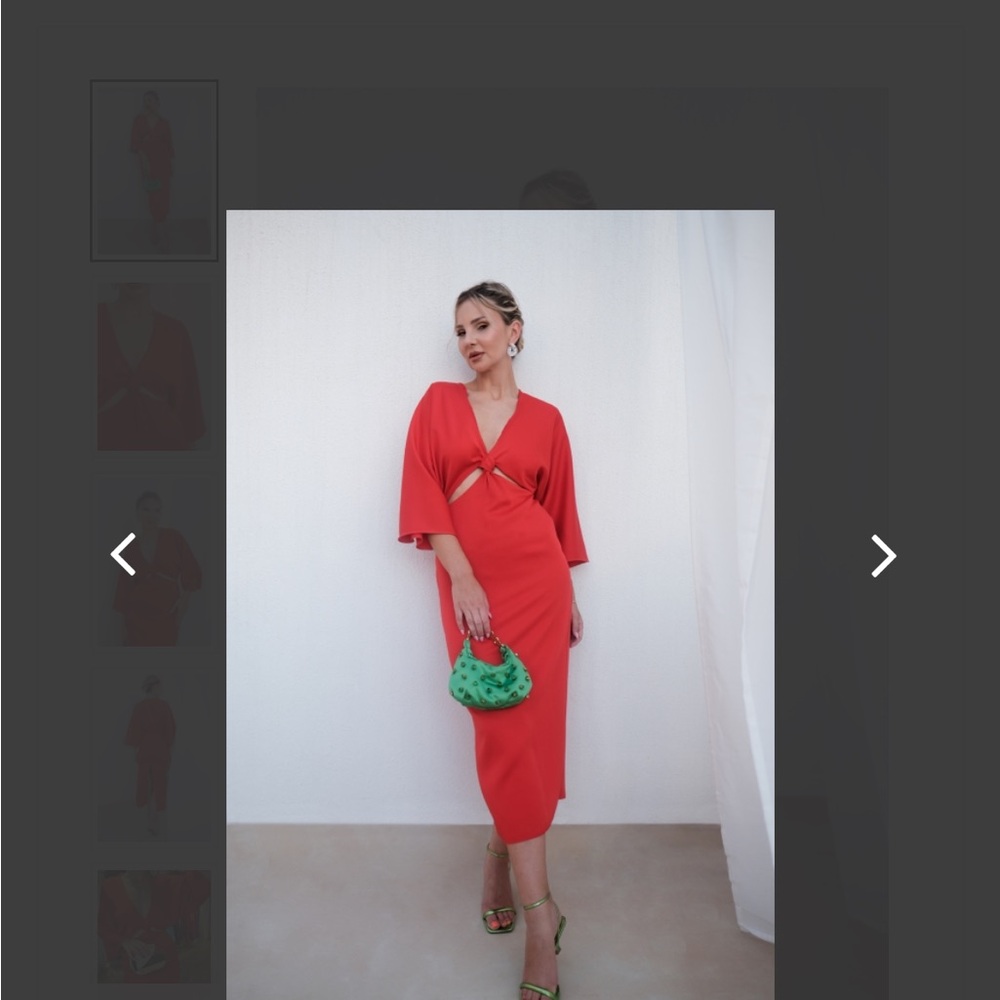 Elegant Red Midi Dress